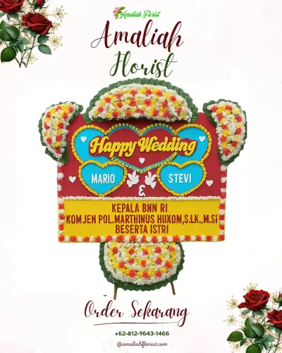 Karangan Papan Bunga Pernikahan di Pasar Jambi